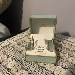 Sparkly silver hoops